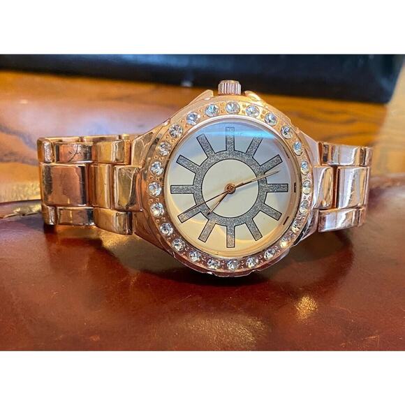 Women's 40mm Rose Gold Tone Claire's Watch, Crystal Accents - Picture 1 of 2